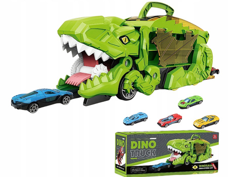 Ciężarówka Dinozaur z 4 Samochodami Transformacja Rampa Transporter Dzieci
