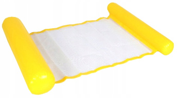 DMUCHANY HAMAK WODNY MATERAC LEŻAK DO BASENU PŁYWAJĄCY POMPOWANY ŻÓŁTY