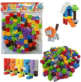 2x KOLOROWE KREATYWNE KLOCKI 4D SZEŚCIENNE KWADRATY