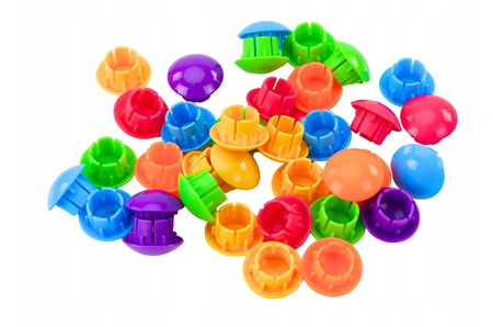 UKŁADANKA GUZIKI MOZAIKA EDUKACYJNA KREATYWNA ZWIERZĘTA TRENING ŻYWE KOLORY