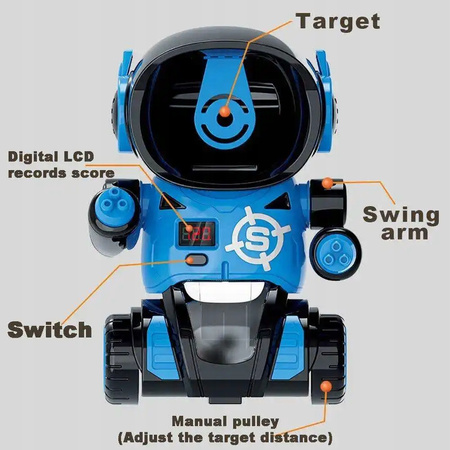 Gra Zręcznościowa dla Dzieci Strzelanie do Celu Robot 2 pistolety 24 piłki
