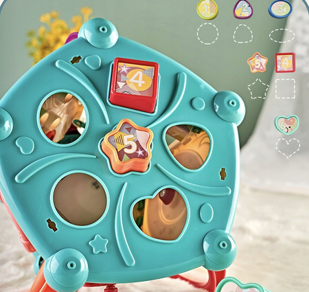 INTERAKTYWNE EDUKACYJNE PUDEŁKO MULTIKOSTKA 7w1 SORTER MUZYKA LED LICZYDŁO