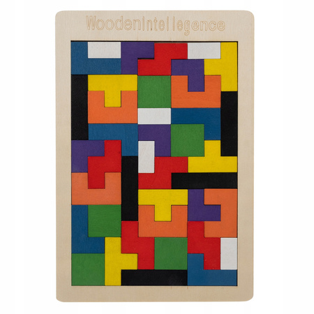 Układanka Puzzle Klocki Drewniane Gra Zabawka Logiczna Edukacyjna 40 el