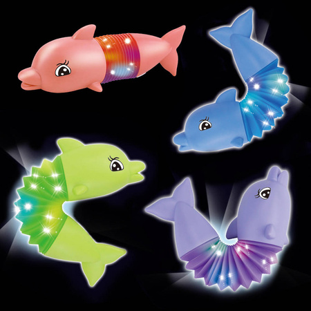 Gąsienica Sensoryczna Delfin Antystresowa Pop Tube LED Zabawka Świecąca