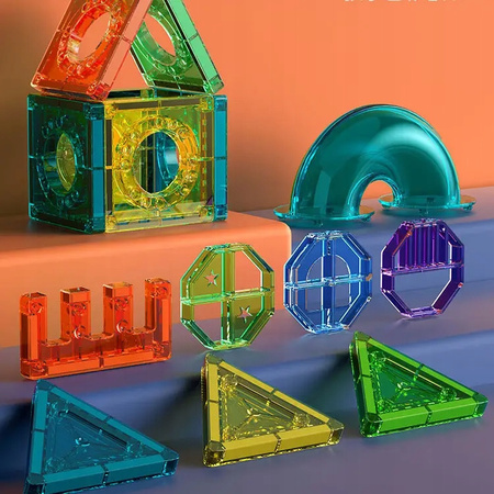 KLOCKI MAGNETYCZNE 105el 3D DUŻE PANELE KONSTRUKCYJNE KREATYWNE EDUKACYJNE