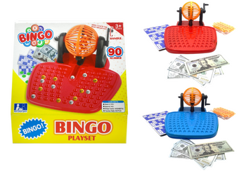 Gra Rodzinna Zestaw do Gry w Super Bingo Maszyna Losująca 90 Kulek 48 kart