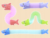 Gąsienica Sensoryczna Delfin lub Rekin Antystresowa Pop Tube LED Świecąca