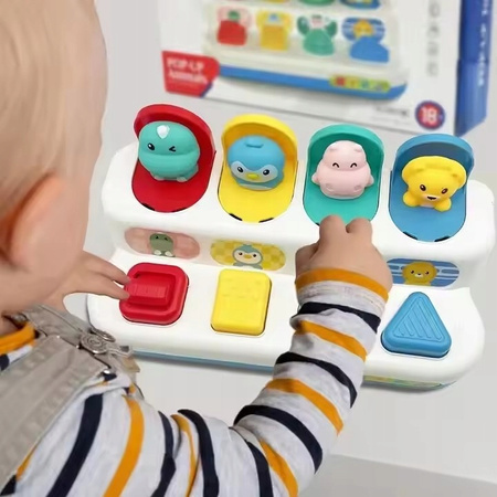 Interaktywna Zabawka Wyskakujące Zwierzątka Edukacyjna POP-UP Kolorowa
