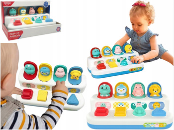 Interaktywna Zabawka Wyskakujące Zwierzątka Edukacyjna POP-UP Kolorowa