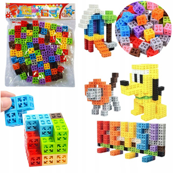 Kolorowe Kreatywne Klocki 4D Sześcienne Kwadraty 80 Elementów