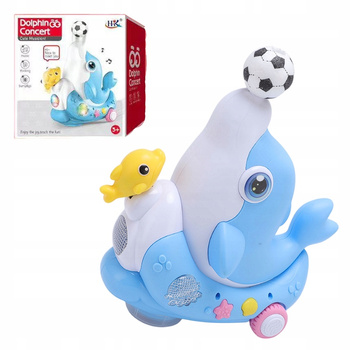 Elektryczna Zabawka Delfin z Muzyką i Światłami z Piłką Dla Dzieci Jeździ