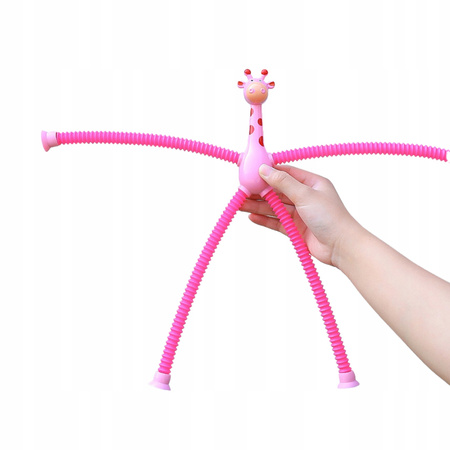 ROZCIĄGAJĄCE SENSORYCZNA ŻYRAFA ANTYSTRESOWA PRZYSSAWKA FIDGET POP LED