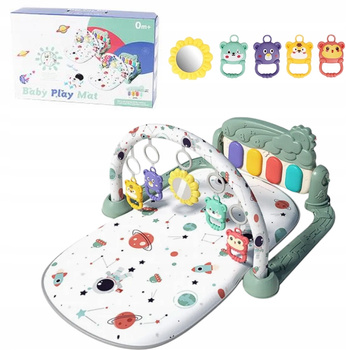 Edukacyjna Mata Interaktywna 3w1 z Pianinkiem i Grzechotkami dla Niemowląt