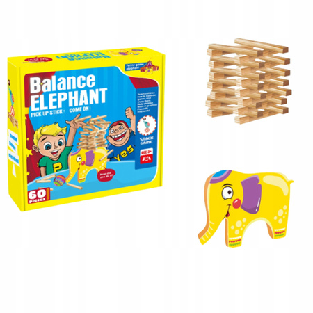 GRA ZRĘCZNOŚCIOWA RODZINNA SŁONIK PATYCZKI EDUKACYJNA KREATYWNA ELEPHANT