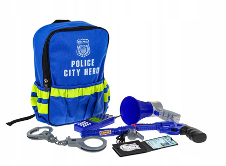 Zestaw Małego Policjanta 10-elementowy z Interaktywnymi Funkcjami Dzieci 3+