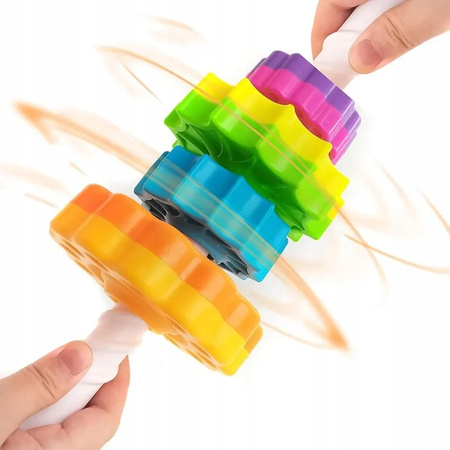 Zakręcona Wieża Piramida Sensoryczna Edukacyjna Kolorowa Układanka Spinner