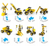 Metalowe Klocki Konstrukcyjne 8 Pojazdów Maszyny Budowlane Blaszki 100el
