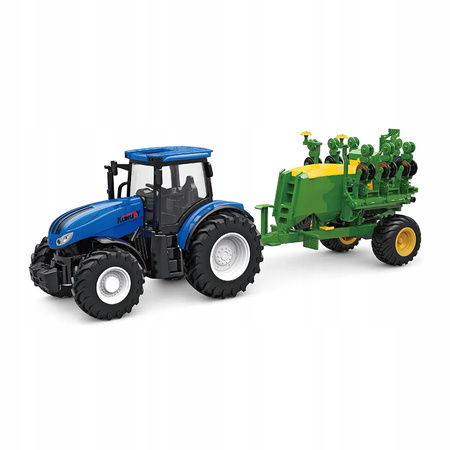 Zdalnie Sterowany Niebieski Traktor z Maszyną Rolniczą dla Małych Rolników