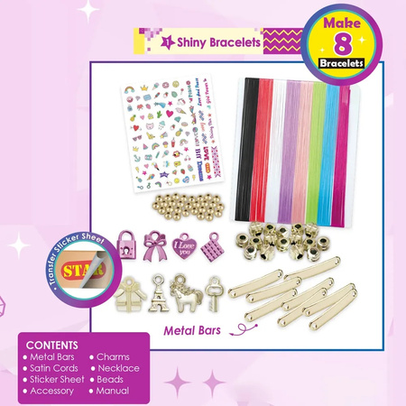 ZESTAW KREATYWNY BIŻUTERIA DIY DLA DZIECI 10 BRANSOLETEK NASZYJNIK WISIORKI