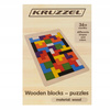 Układanka Puzzle Klocki Drewniane Gra Zabawka Logiczna Edukacyjna 40 el