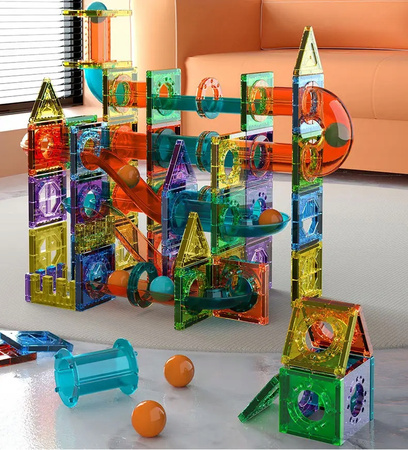 KLOCKI MAGNETYCZNE 105el 3D DUŻE PANELE KONSTRUKCYJNE KREATYWNE EDUKACYJNE
