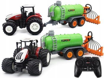 Zdalnie Sterowany Czerwony Traktor z Cysterną i Zraszaczem Mały Rolnik