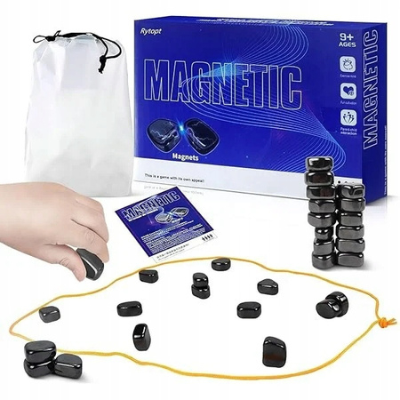 Zestaw 60 kamieni Gra Szachy magnetyczne Edukacyjna Strategiczna Rodzinna