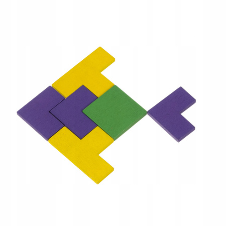 Układanka Puzzle Klocki Drewniane Gra Zabawka Logiczna Edukacyjna 40 el