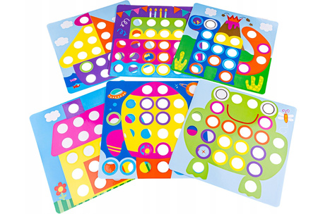 UKŁADANKA GUZIKOWA MOZAIKA EDUKACYJNA KREATYWNA TRENING RĘKI ŻYWE KOLORY