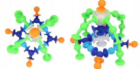 Klocki Konstrukcyjne Przyssawki Silikonowe Kolorowe Figurki Zestaw 96el