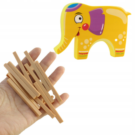 GRA ZRĘCZNOŚCIOWA RODZINNA SŁONIK PATYCZKI EDUKACYJNA KREATYWNA ELEPHANT