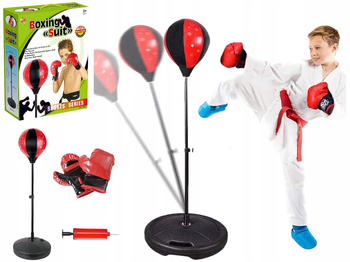 Zestaw Bokserski Gruszka na Stojaku Dla Dzieci Rękawice Pompka Trening