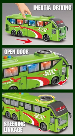 Autobus Miejski Trolejbus z Napędem Otwierane Drzwi Dźwięk Światła Zielony