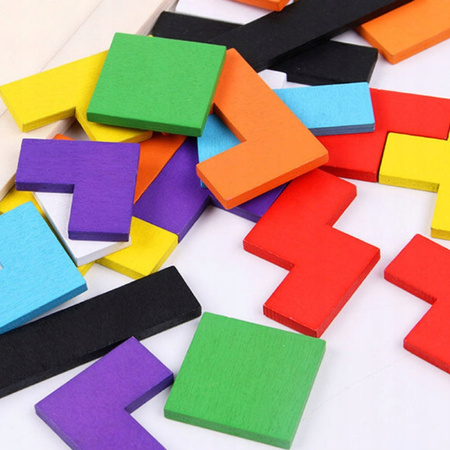 Układanka Drewniana Klocki Tangram Montessori Gra Logiczna Puzzle Nauka