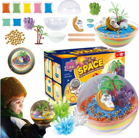 Hodowla Kryształów LED Kreatywny Zestaw Edukacyjny Akwarium Astronauta DIY