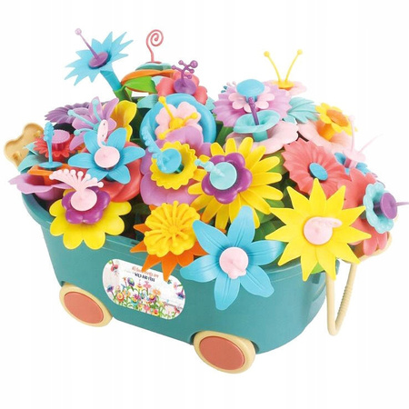 Zestaw Klocki Konstrukcyjne Kwiatki Rośliny Ogród 102el Kuferek Ogrodnik