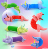 Gąsienica Sensoryczna Antystresowa Pop Tube LED Triceratops Dino Świecąca