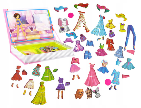 Magnetyczna Układanka Książka Puzzle Pokaz Mody Ubieranie Modelki Magnesy