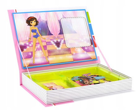 Magnetyczna Układanka Książka Puzzle Pokaz Mody Ubieranie Modelki Magnesy