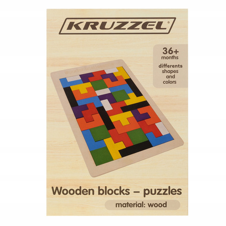 Układanka Puzzle Klocki Drewniane Gra Zabawka Logiczna Edukacyjna 40 el