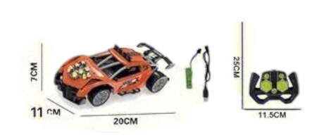 ZIELONE ZDALNIE STEROWANE AUTO RC Z EFEKTEM DYMU ŚWIATŁAMI SKALA 1:20