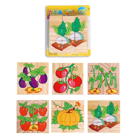 Drewniane Puzzle Klocki Edukacyjne 6w1 Układanka Farma Zabawa Dla Dzieci