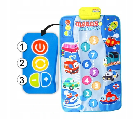 Interaktywna Mata Muzyczna Dotykowa Edukacyjna Wesołe Dźwięk Auta Pojazdy