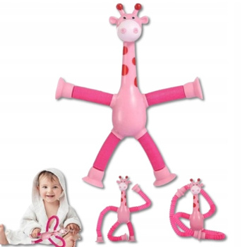 ROZCIĄGAJĄCE SENSORYCZNA ŻYRAFA ANTYSTRESOWA PRZYSSAWKA FIDGET POP LED