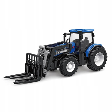 Zdalnie Sterowany Duży Niebieski Traktor z Widłami Zabawka Mały Rolnik