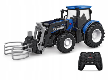Zdalnie Sterowany Niebieski Traktor z Chwytakiem do Słomy Mały Rolnik