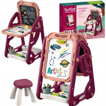 Dwustronna Tablica Magnetyczna z Krzesłem Kreatywna Mały Artysta Akcesoria