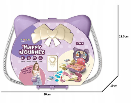 Zestaw Kosmetyczny dla Dzieci Kuferek Kot Torebka Akcesoria Podróżnik 31el