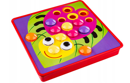 UKŁADANKA GUZIKOWA MOZAIKA EDUKACYJNA KREATYWNA TRENING RĘKI ŻYWE KOLORY