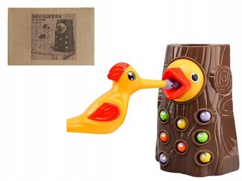 GRA ZRĘCZNOŚCIOWA MAGNETYCZNE RODZINNA ZŁAP ROBAKA NAKARM DZIĘCIOŁA DZIECI